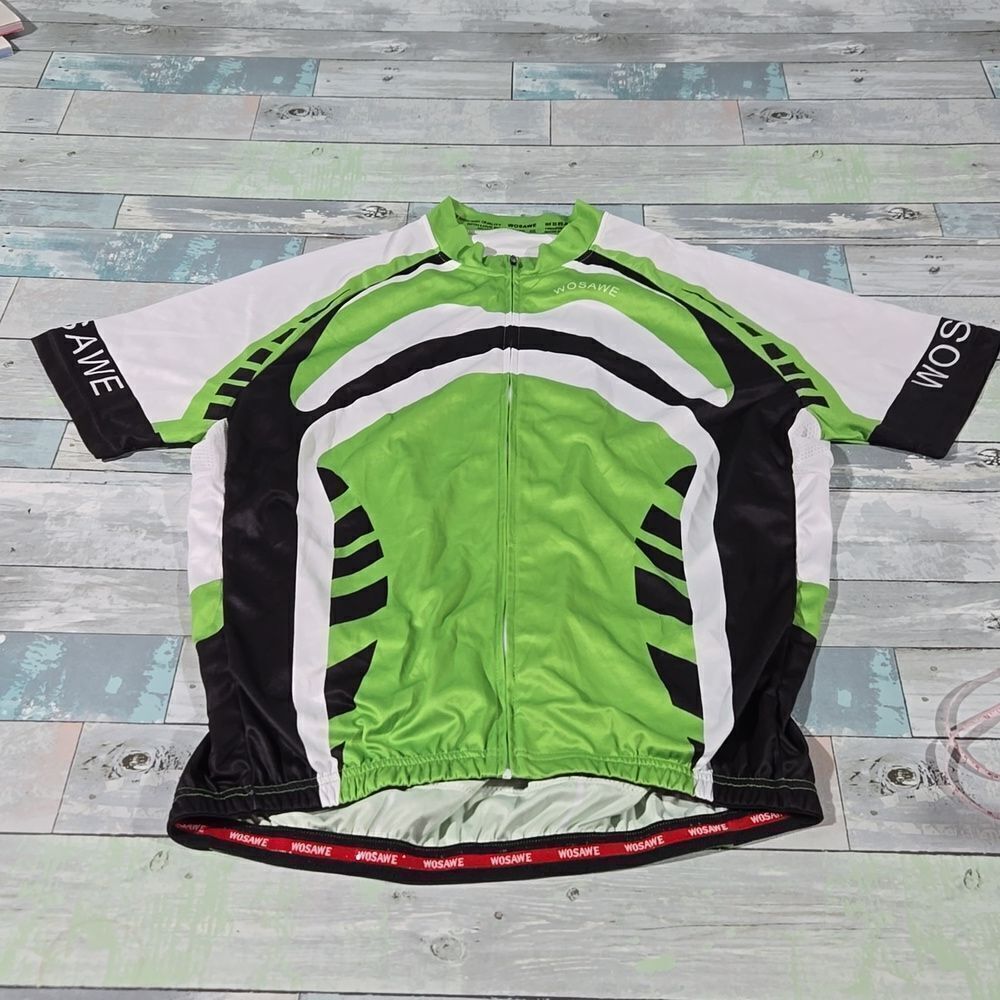 WOSAWE Cycling Shirt size 2XL Green/White/Black